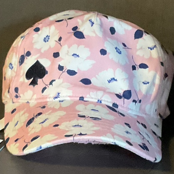 Kate Spade spring floral print ball cap with elastic back